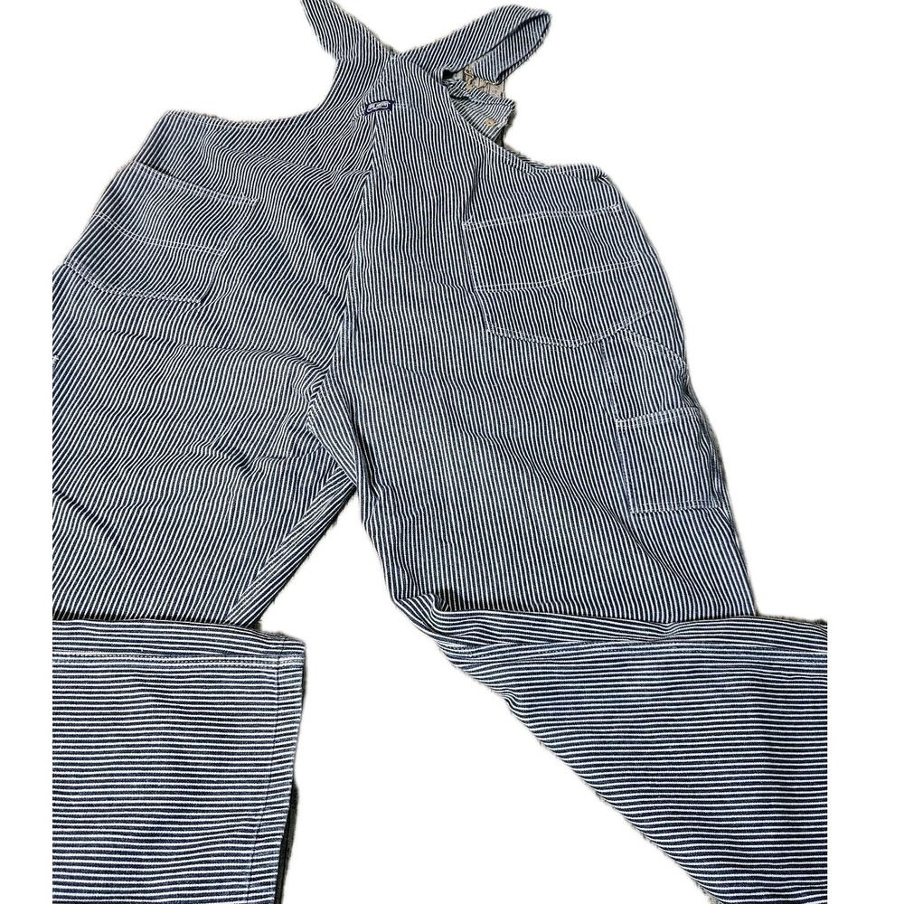Vintage Big Smith Mens Bib Overalls Size 50x29 Blue White Stripe Cotton Painter